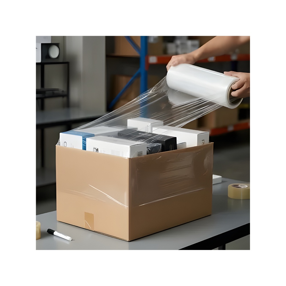 STRETCH FILM 12' 30 CM DE ESPESOR 20 MICRAS 2 KG 324 METROS TRANSPARENTE - 2