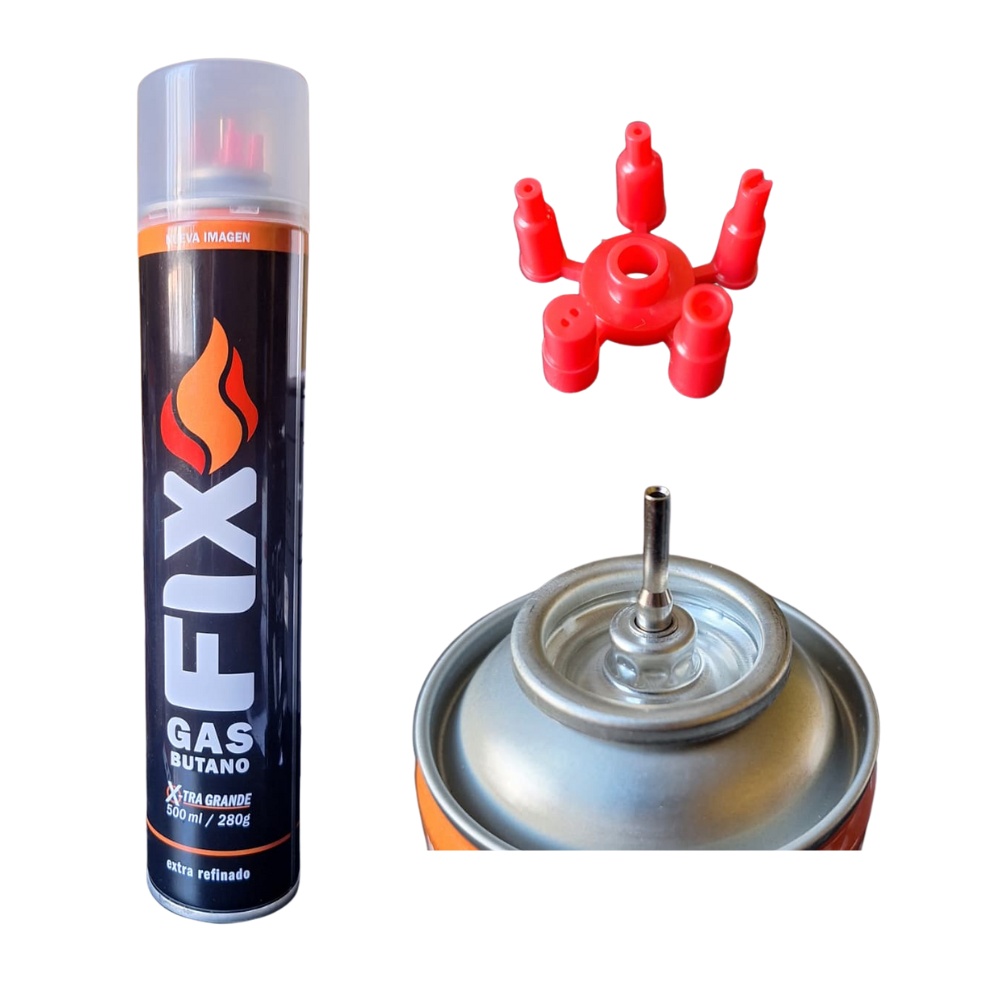 GAS BUTANO FIX ULTRA REFINADO VALVULA UNIVERSAL 500 ML - 1