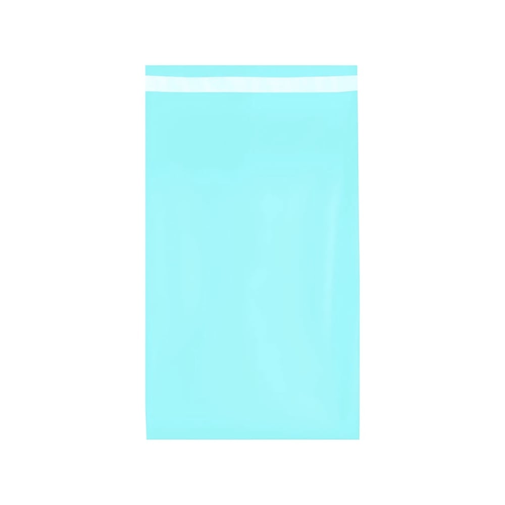 BOLSA PARA ENVÍOS ECOMMERCE Y COURIER 25X38 CM PACK 100 UNIDADES POLIETILENO CON CIERRE ADHESIVO DE SEGURIDAD CELESTE - 1