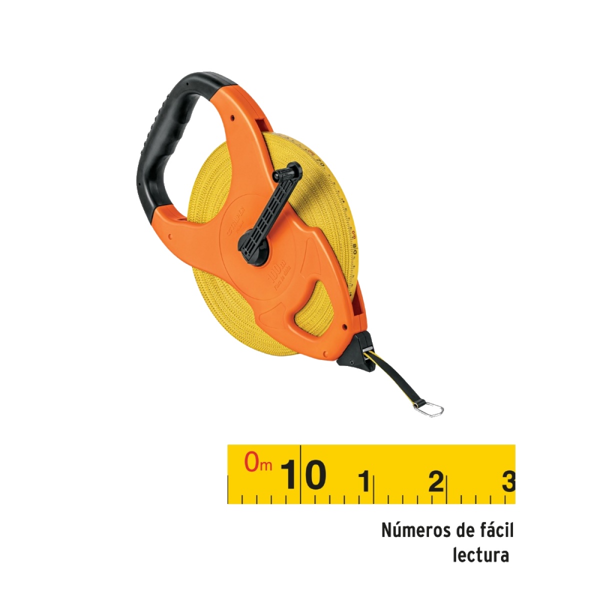 CINTA METRICA LARGA 100 METROS FIBRA DE VIDRIO TIPO CRUCETA PARA CONSTRUCCION, TOPOGRAFIA Y MEDICION PROFESIONAL TRUPER TFC-100ME - 2