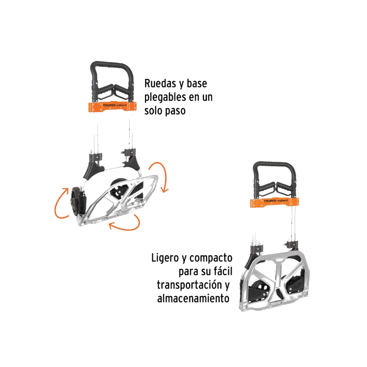 CARRETILLA COCHE DIABLO DE CARGA PLEGABLE CON CUERPO Y BASE DE ALUMINIO CAPACIDAD 200 KG TRUPER DIA-200AX - 2
