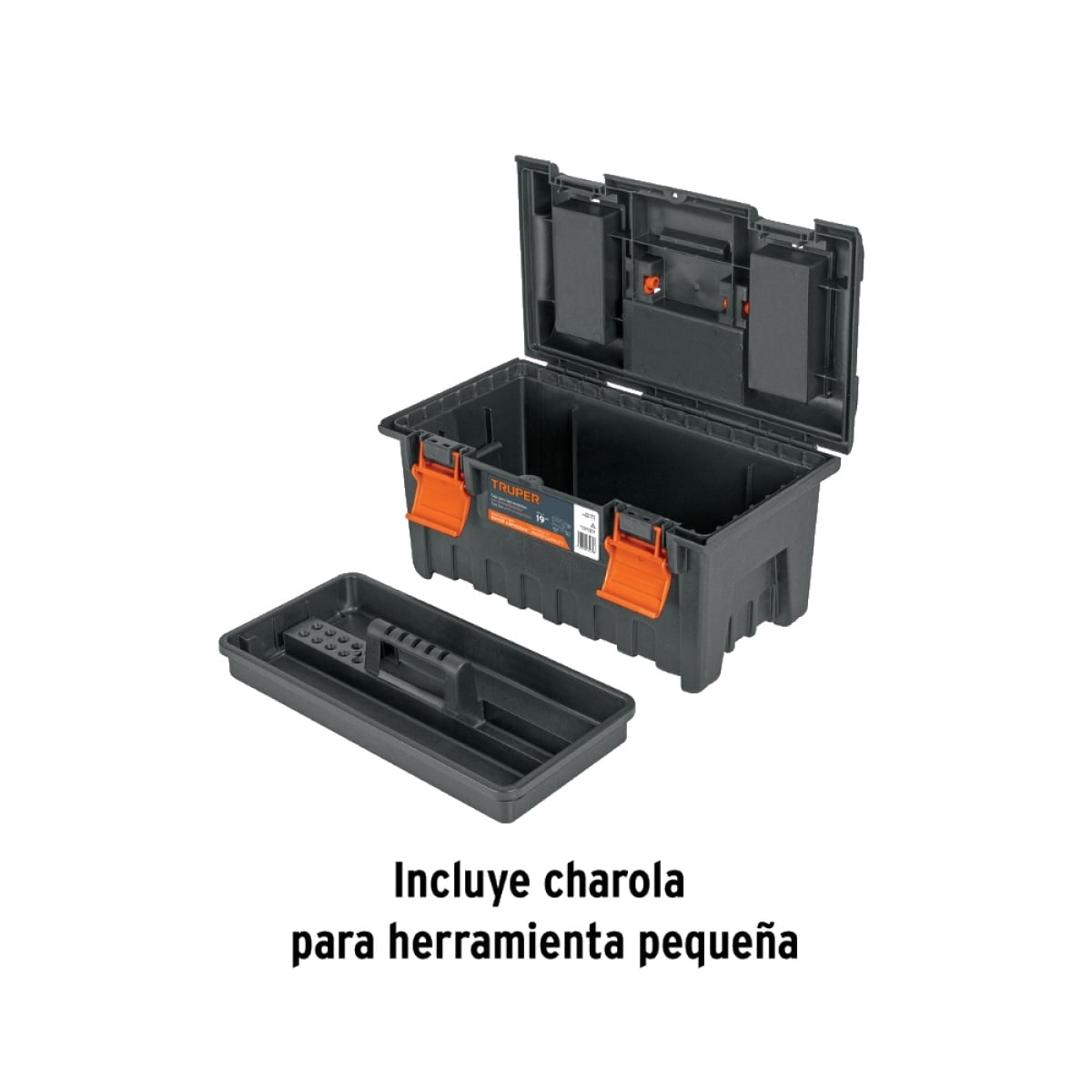 CAJA ORGANIZADORA PARA HERRAMIENTAS 19” CON COMPARTIMENTOS SUPERIOR ALTA RESISTENCIA PARA USO PROFESIONAL TRUPER CHA-19NC - 1