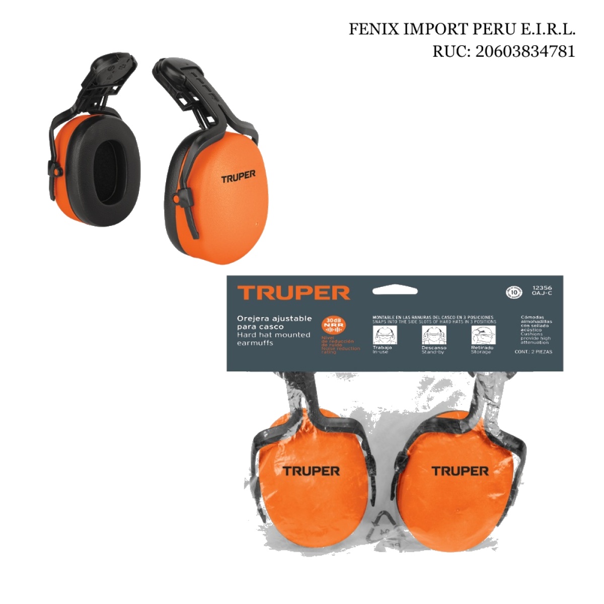 OREJERA AJUSTABLE PARA CASCO CON SISTEMA DE AJUSTE TRUPER OAJ-C - 1