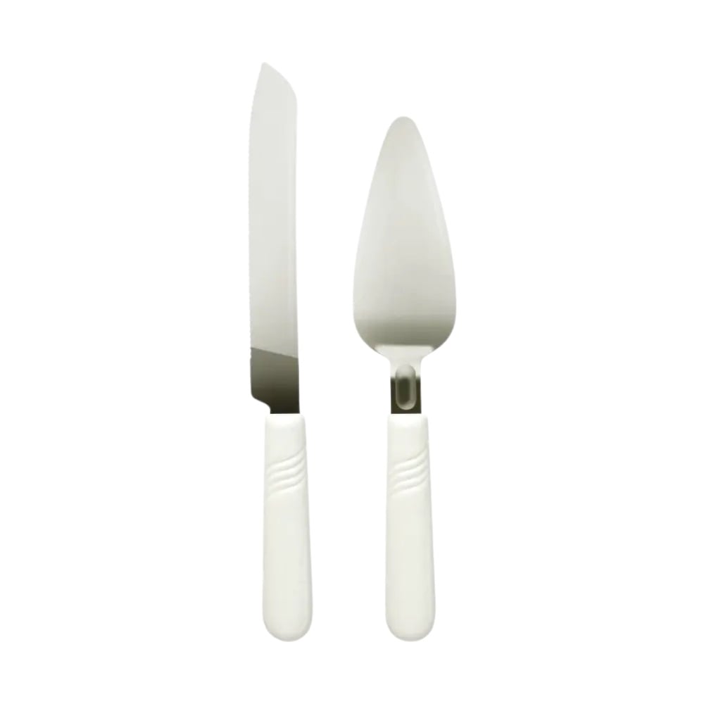 JUEGO DE CUCHILLO SERRUCHO CON ESPATULA PARA TORTA POSTRES ACERO INOXIDABLE FACUSA - 1