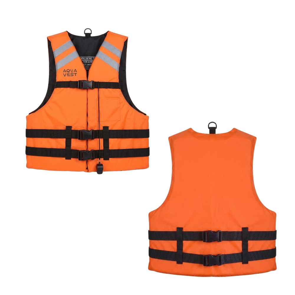 CHALECO SALVAVIDAS AQUA VEST CON SILBATO Y CINTAS REFLECTIVAS XL - 2