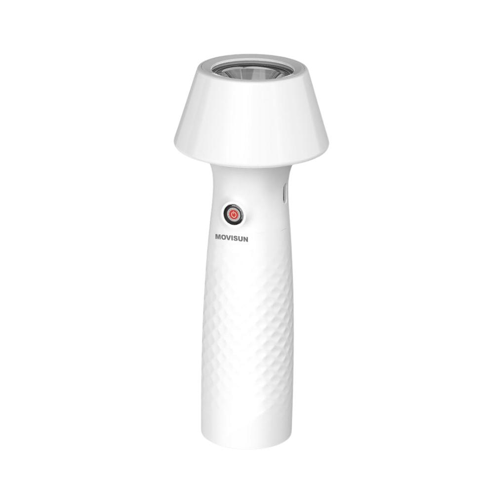 LINTERNA Y LAMPARA LED RECARGABLECON LUZ CALIDA Y FRIA PARA CAMPING EMERGENCIA Y ESCRITORIO MOVISUN LIGHT M02 BLANCO - 2