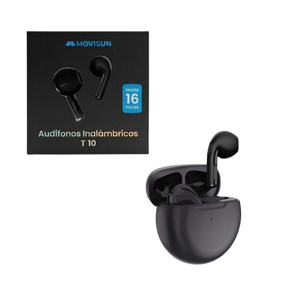 AUDIFONOS INALAMBRICOS BLUETOOTH WS CON MICROFONO CONTROL TACTIL Y HASTA 16 HORAS DE AUTONOMIA PARA ANDROID Y IPHONE MOVISUN - 1