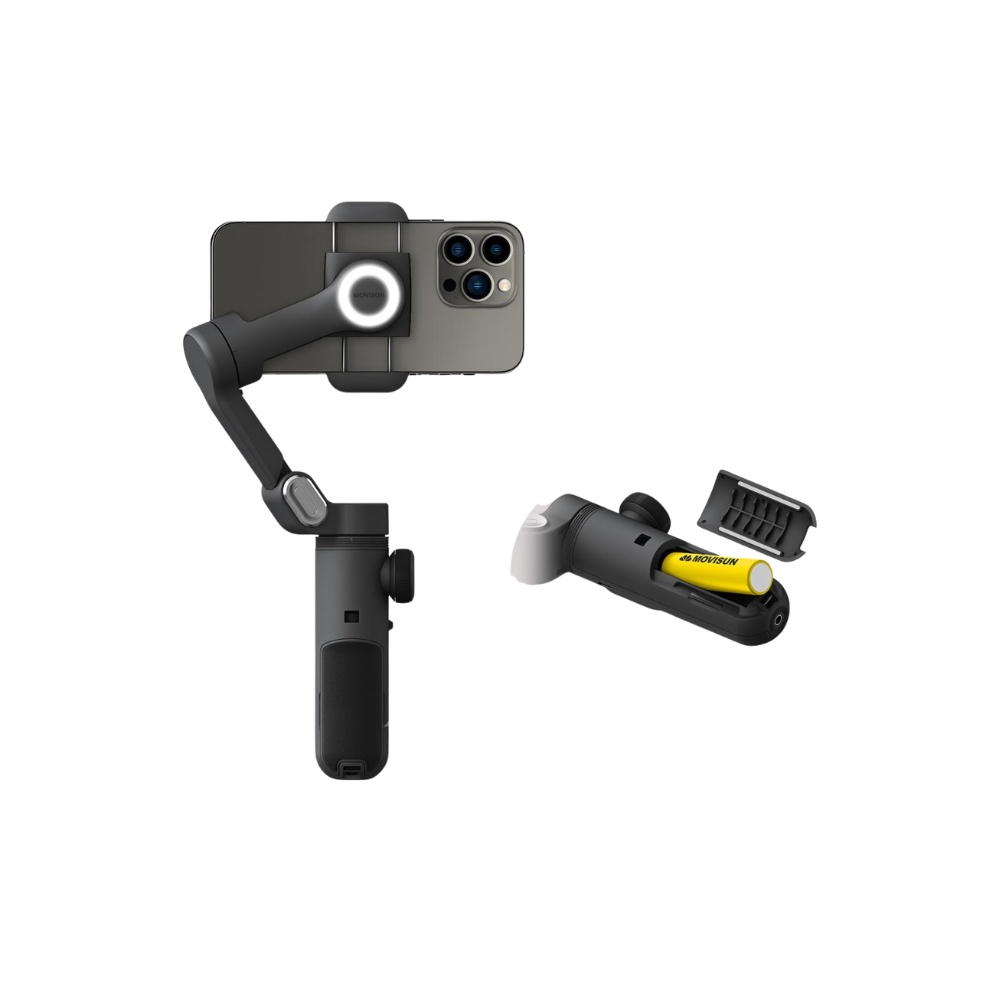ESTABILIZADOR GIMBAL PARA CELULAR DE 3 EJES CON CARGA INALÁMBRICA, PANTALLA OLED BATERÍA DE 3200MAH MOVISUN STABLE AC2511A - 2