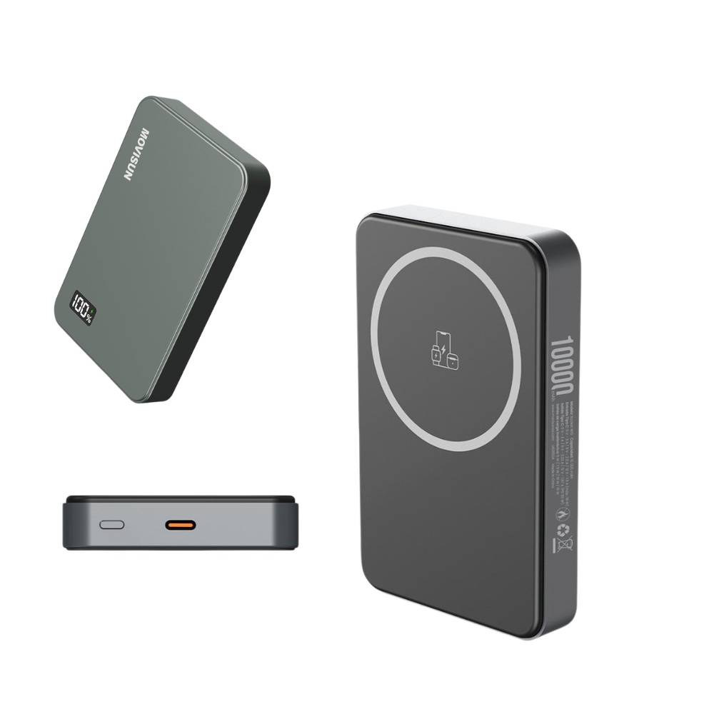 POWER BANK INALAMBRICO MAGNETICO 10000MAH CARGA RAPIDA 20W ROCKET PANTALLA DIGITAL W10 MOVISUN - 2
