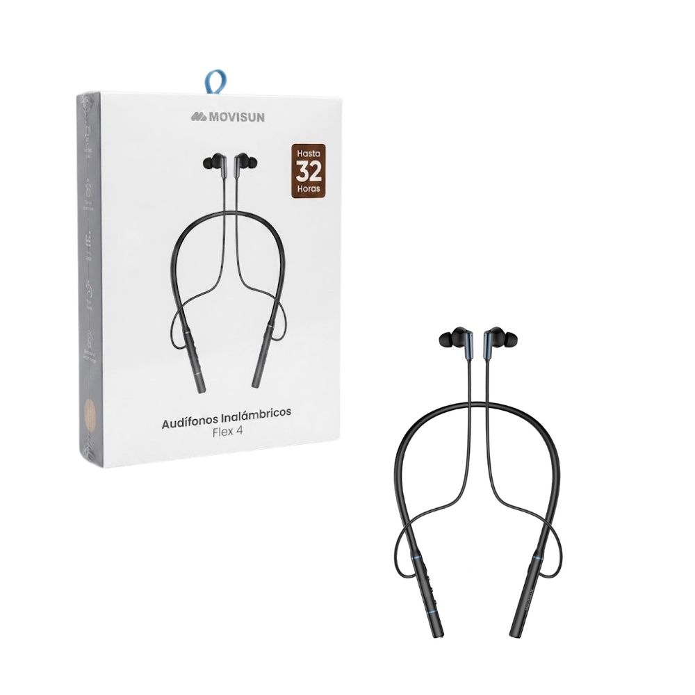 AUDIFONOS INALAMBRICOS RECARGABLES 32 HORAS BLUETOOTH 5.4 FLEX 4 MOVISUN - 1