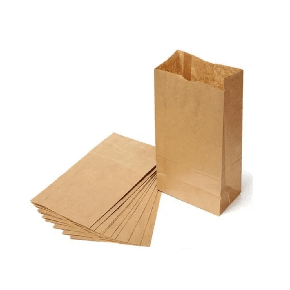 PACK BOLSA DE PAPEL KRAFT CON FUELLE LATERAL #20 X100UND 38X21X12.5 CM - 1