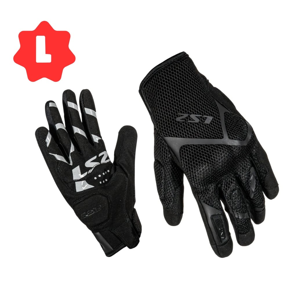 GUANTE PARA MOTOCICLISTA LS2 RAY LL NEGRO PARA HOMBRE AJUSTE DE VELCRO CERTIFICACIÓN CE TALLA L - 1
