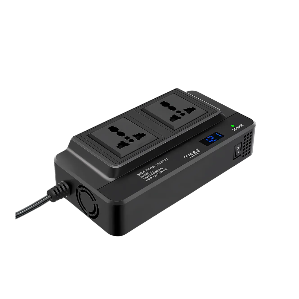 INVERSOR DE CORRIENTE PARA CIGARRERA 200W PARA AUTO CON 2 TOMAS AC, 2 PUERTOS USB Y USB-C
XO-CZ011 - 2