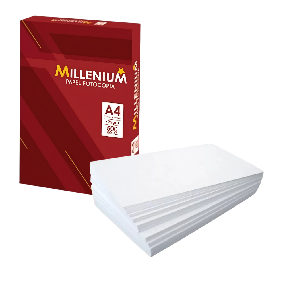 PAPEL HOJA BOND FOTOCOPIA X500 HOJAS A4 210MM X 297MM 75 G/M² MILLENIUM - 1