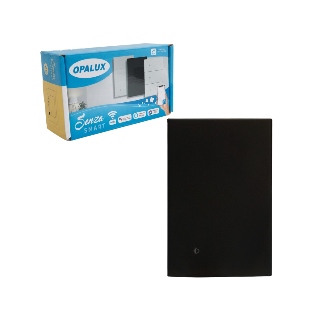 INTERRUPTOR INTELIGENTE TACTIL WIFI SIMPLE NEGRO COMPATIBLE CON ALEXA, GOOGLE ASSISTANT, SIRI Y APP SMART LIFE OPALUX OP-AM01NG - 1