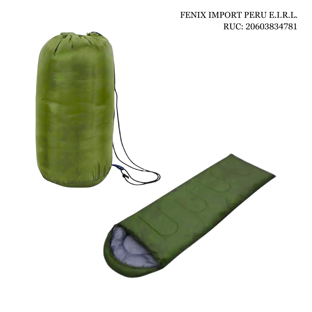 BOLSA DE DORMIR DELGADO 200 X 70 CM CON CAPUCHA Y CREMALLERA LATERAL LIGERO VERDE - 2