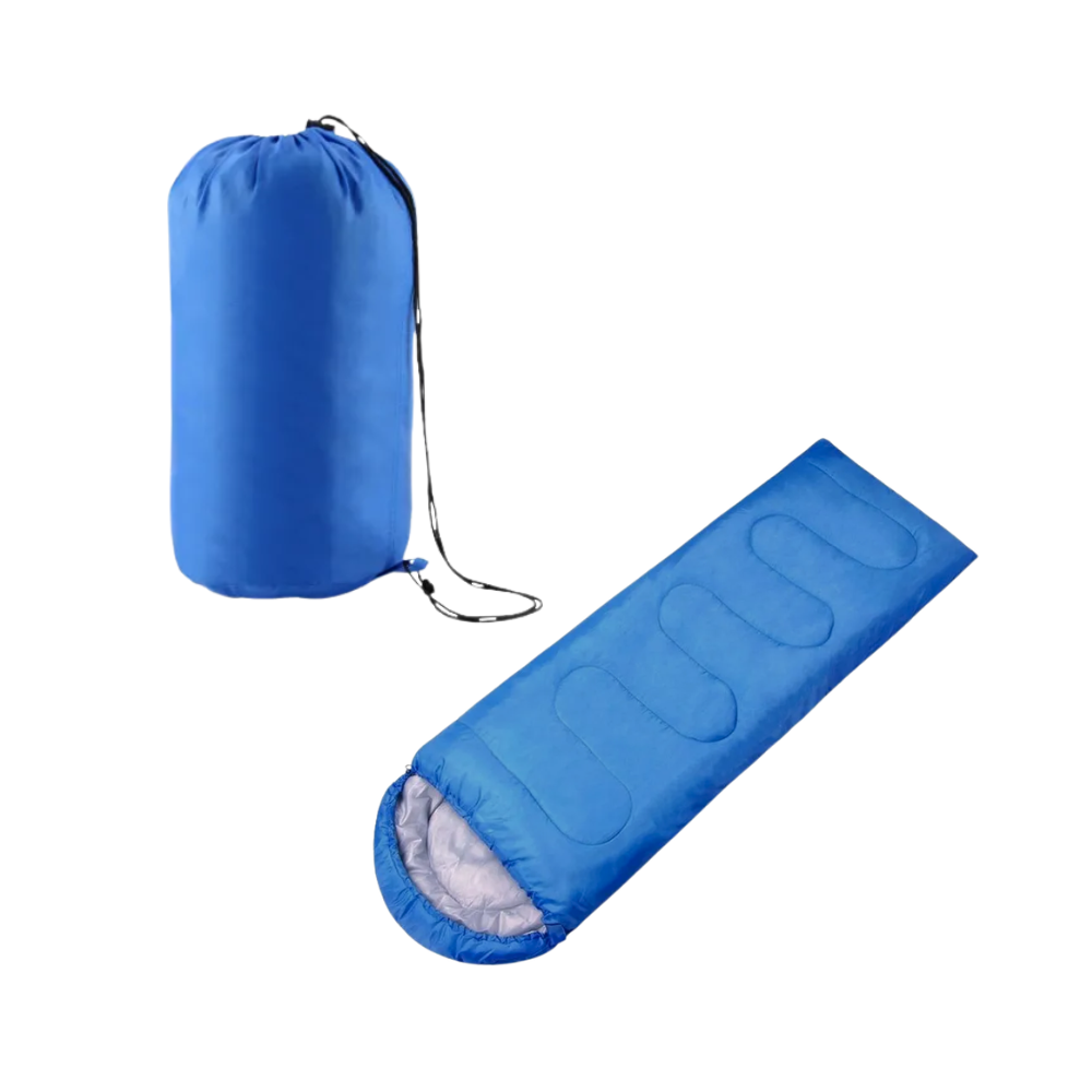 BOLSA DE DORMIR DELGADO 200 X 70 CM CON CAPUCHA Y CREMALLERA LATERAL LIGERO AZULINO - 1
