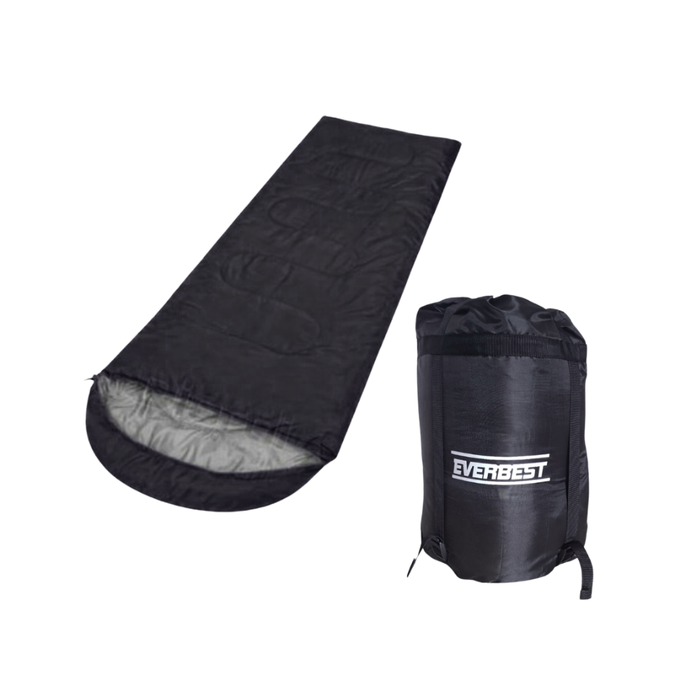 BOLSA DE DORMIR SLEEPING CAMPING ACOLCHADO 400 G/M² EVERBEST NEGRO - 1