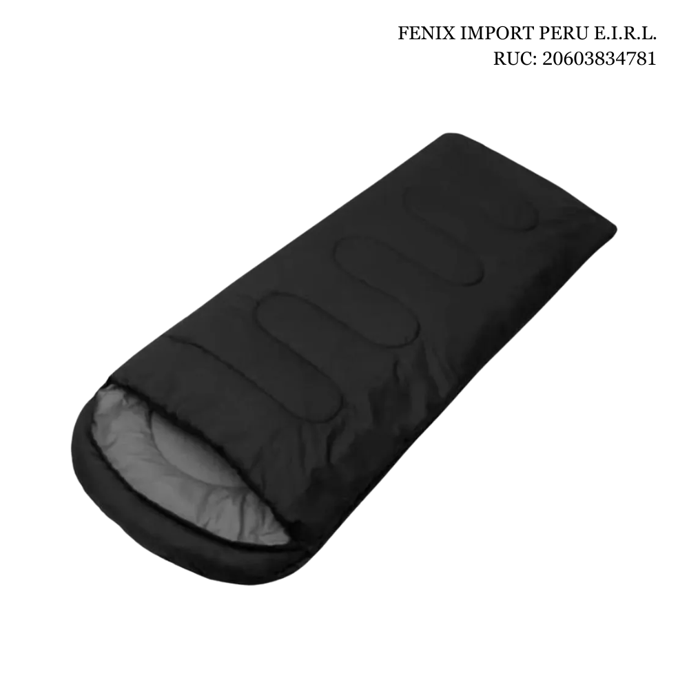 BOLSA DE DORMIR DELGADO 200 X 70 CM CON CAPUCHA Y CREMALLERA LATERAL LIGERO NEGRO - 2