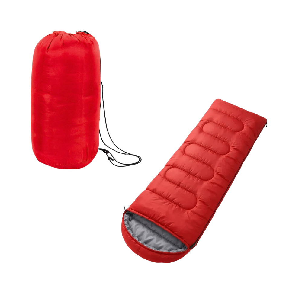 BOLSA DE DORMIR DELGADO 200 X 70 CM CON CAPUCHA Y CREMALLERA LATERAL LIGERO ROJO - 1