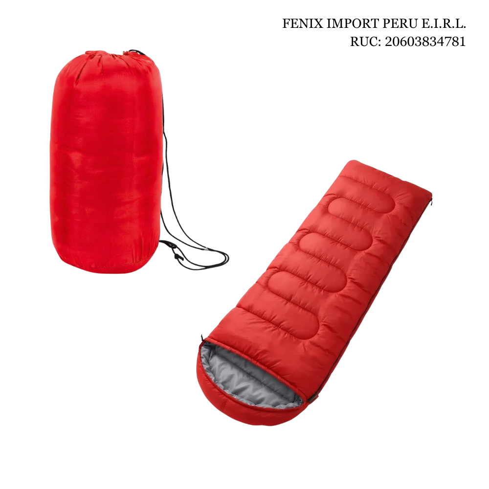 BOLSA DE DORMIR DELGADO 200 X 70 CM CON CAPUCHA Y CREMALLERA LATERAL LIGERO ROJO - 2