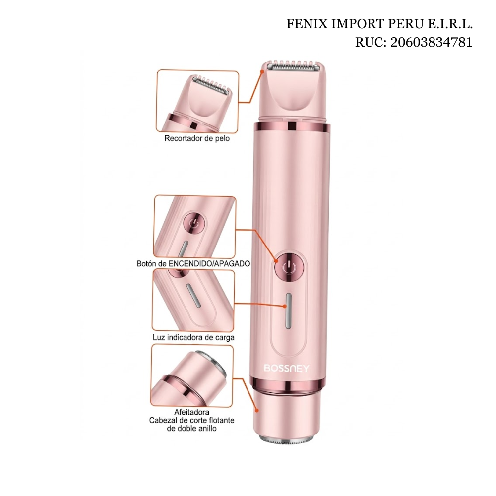 DEPILADORA CORPORAL 3W MUJER 2 EN 1 BOSSNEY BS-H9205 - 1
