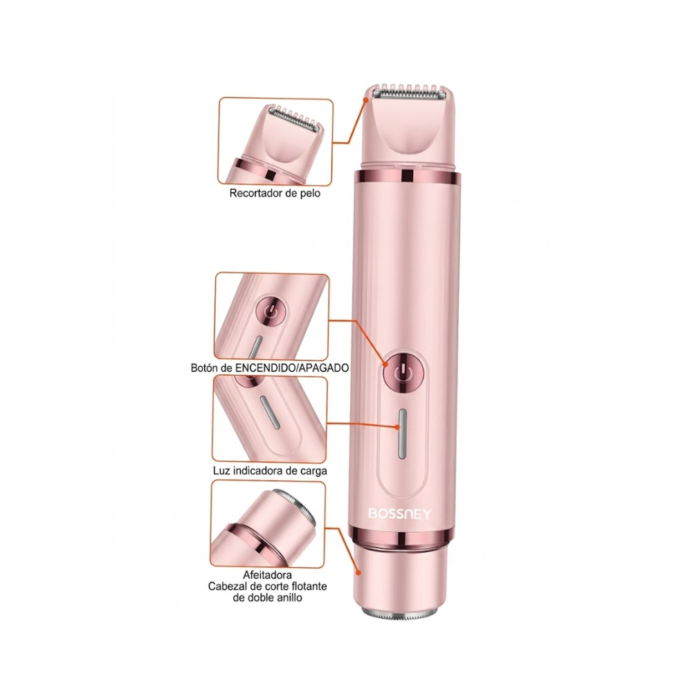 DEPILADORA CORPORAL 3W MUJER 2 EN 1 BOSSNEY BS-H9205 - 2
