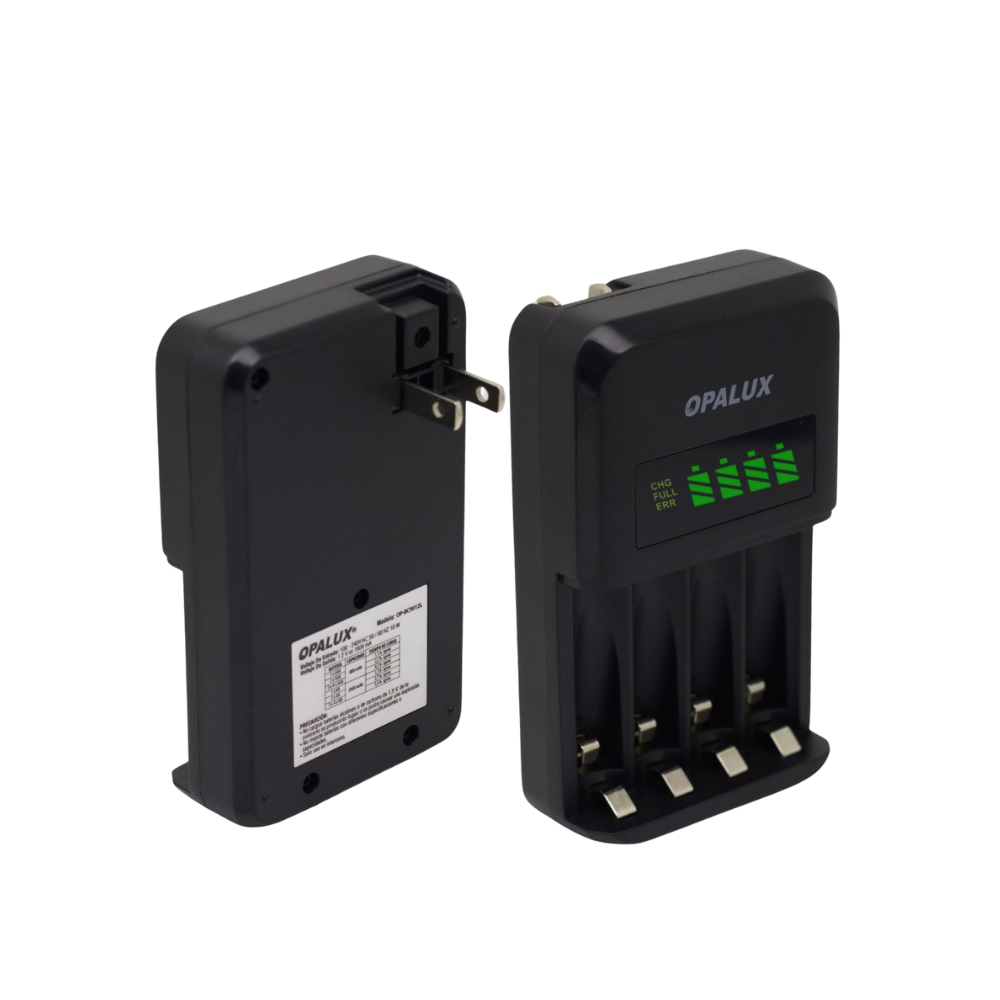 CARGADOR PARA PILAS AA Y AAA CON PANTALLA LCD 4 CANALES INDEPENDIENTES Y PROTECCION CONTRA SOBRECARGA OPALUX OP-BC9012L - 2