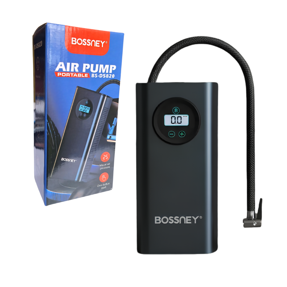 INFLADOR COMPRESOR DE AIRE PORTATIL MULTIFUNCIONAL BOSSNEY BS-D5820 - 1