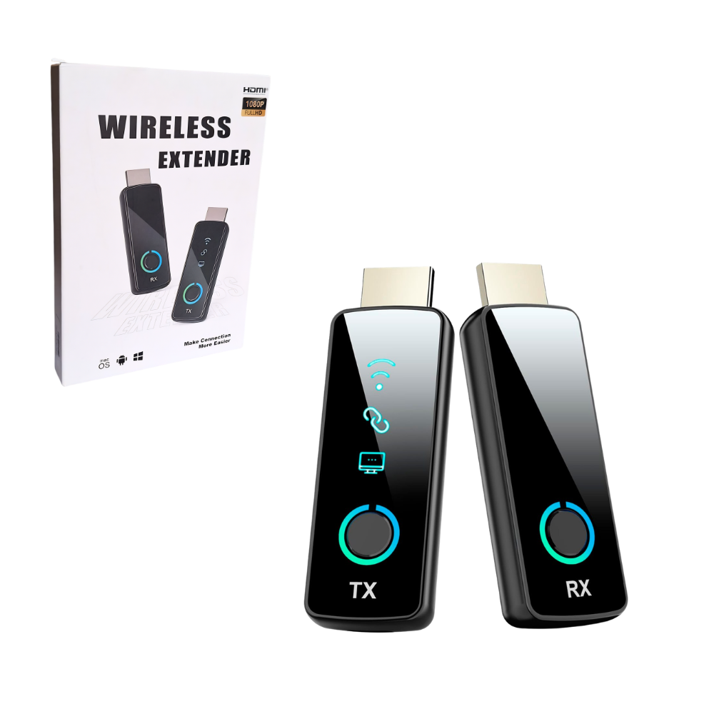 EXTENSOR HDMI INALAMBRICO DE 50 METROS CON TRANSMISOR TX Y RECEPTOR RX, FULL HD 1080P A 60HZ DUAL BAND 2.4GHZ/5GHZ Y PLUG Y PLAY - 1