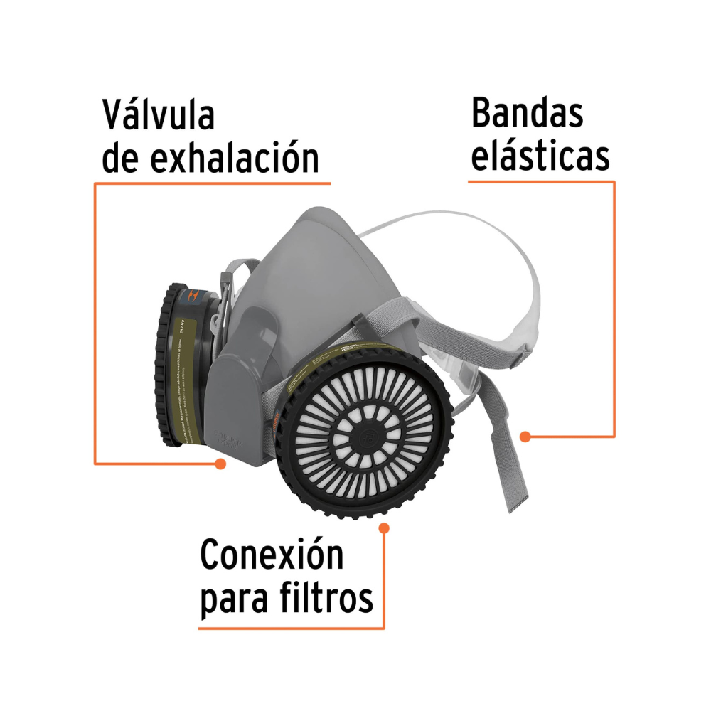 MASCARILLA DE PROTECCION KIT RESPIRADOR CON CARTUCHOS MULTIGAS PARA VAPORES, GASES Y PARTICULAS TRUPER EXPERT KIT-RES-MU - 3