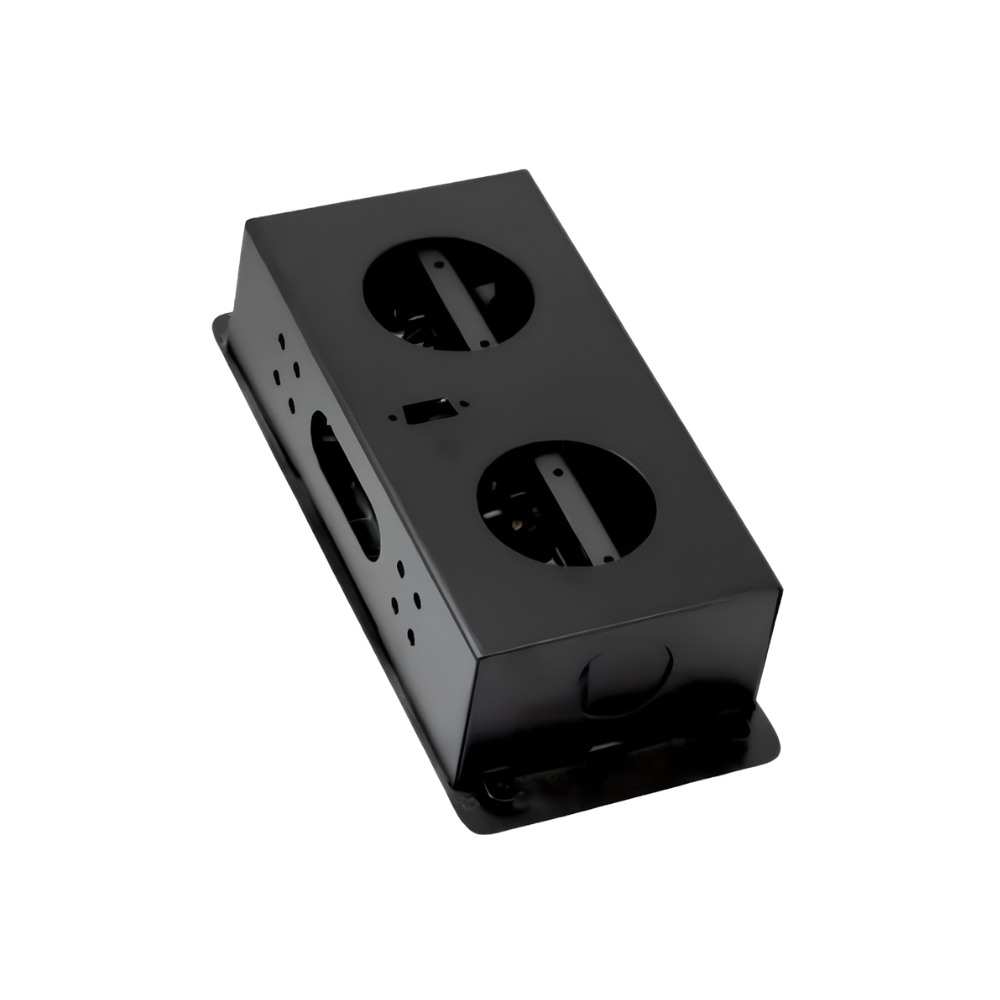 TOMACORRIENTE PARA MUEBLE COLOR PLATA 4 TOMAS UNIVERSALES TAPA DESLIZANTE 2500W EMPOTRABLE OPALUX OP-UTS4SL - 3