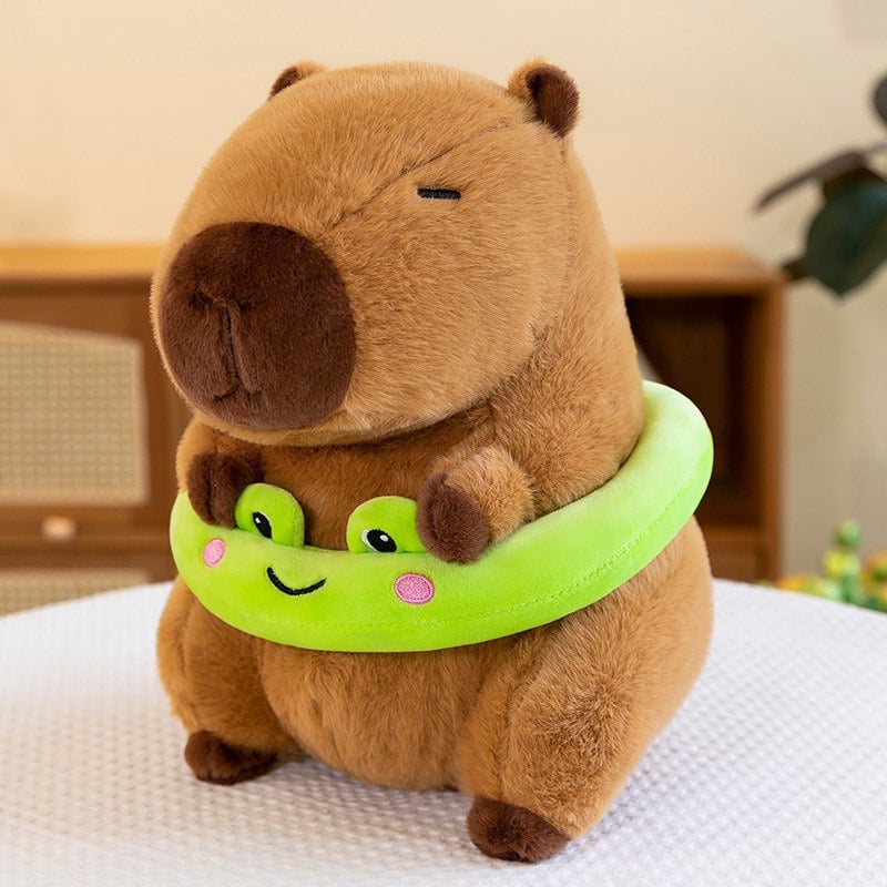 PELUCHE CAPIBARA CAPYBARA ARO NADADOR FLOTADOR  RANITA 20CM - 1