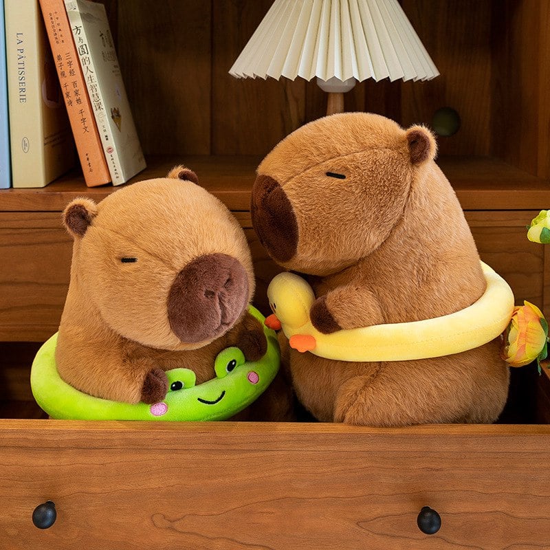 PELUCHE CAPIBARA CAPYBARA ARO NADADOR FLOTADOR  RANITA 20CM - 2
