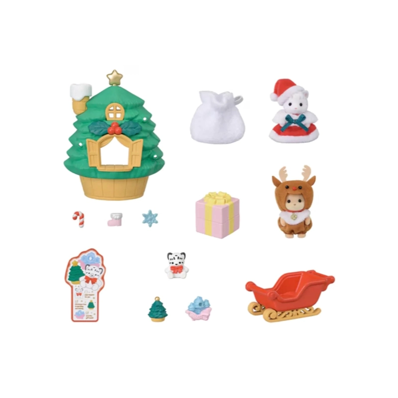 SYLVANIAN CALICO BEBE SANTA CASA ARBOL NAVIDAD - 2