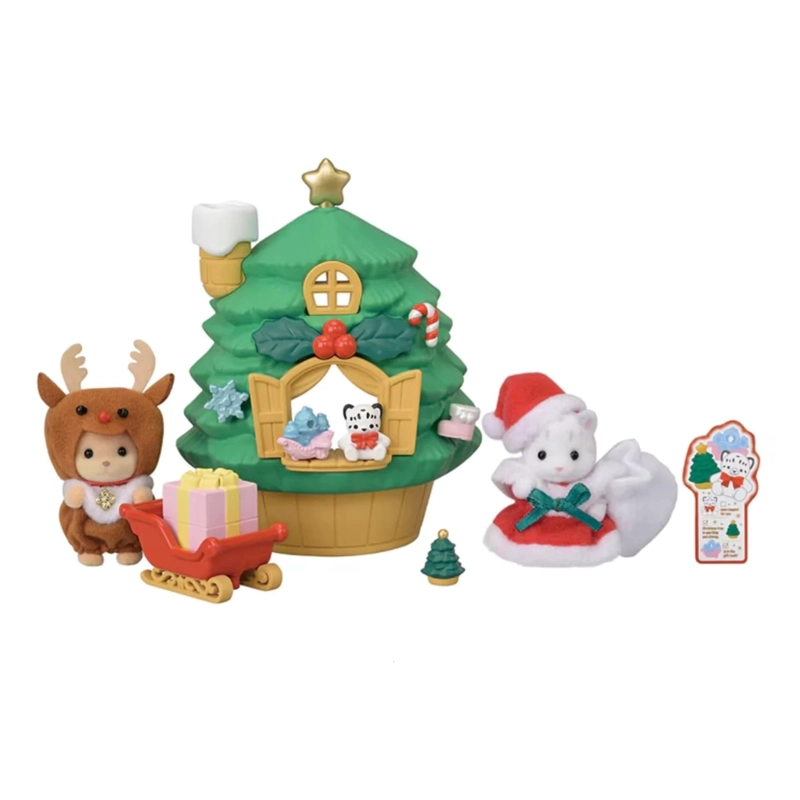 SYLVANIAN CALICO BEBE SANTA CASA ARBOL NAVIDAD - 3