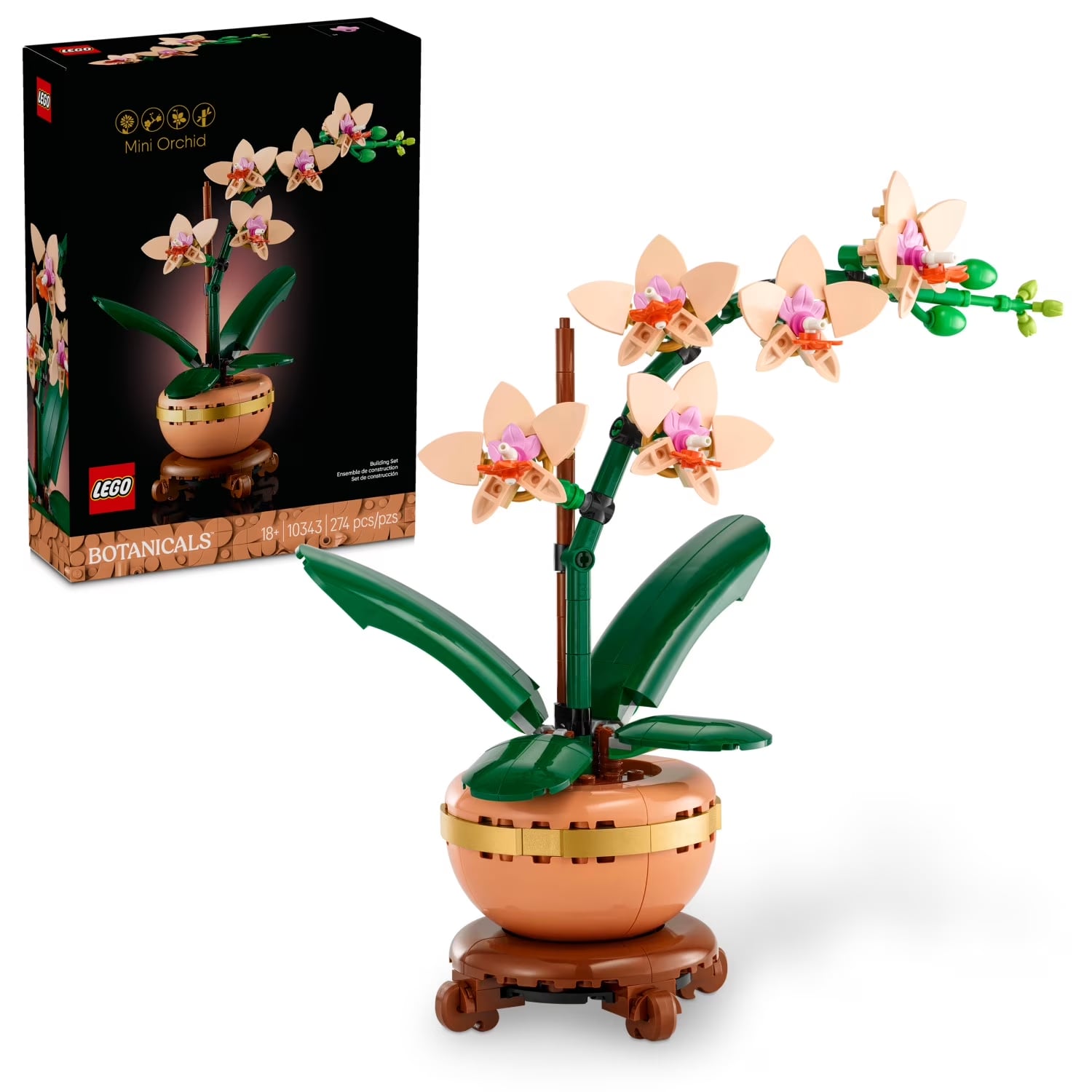 LEGO FLORES 10343 BOTANICALS SET DE CONSTRUCCIÓN DE ORQUÍDEAS ORQUÍDEA ARTIFICIAL 274 PZS - 1