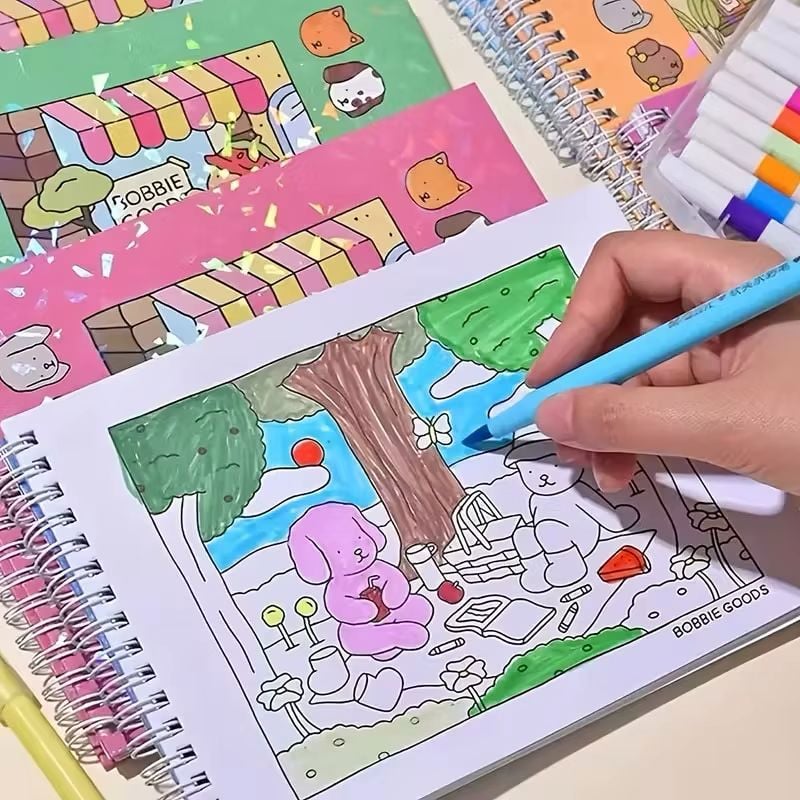 SET X 2 LIBROS PARA COLOREAR C/45 PÁGINAS PASTA DURA HOLOGRAFICA - 5