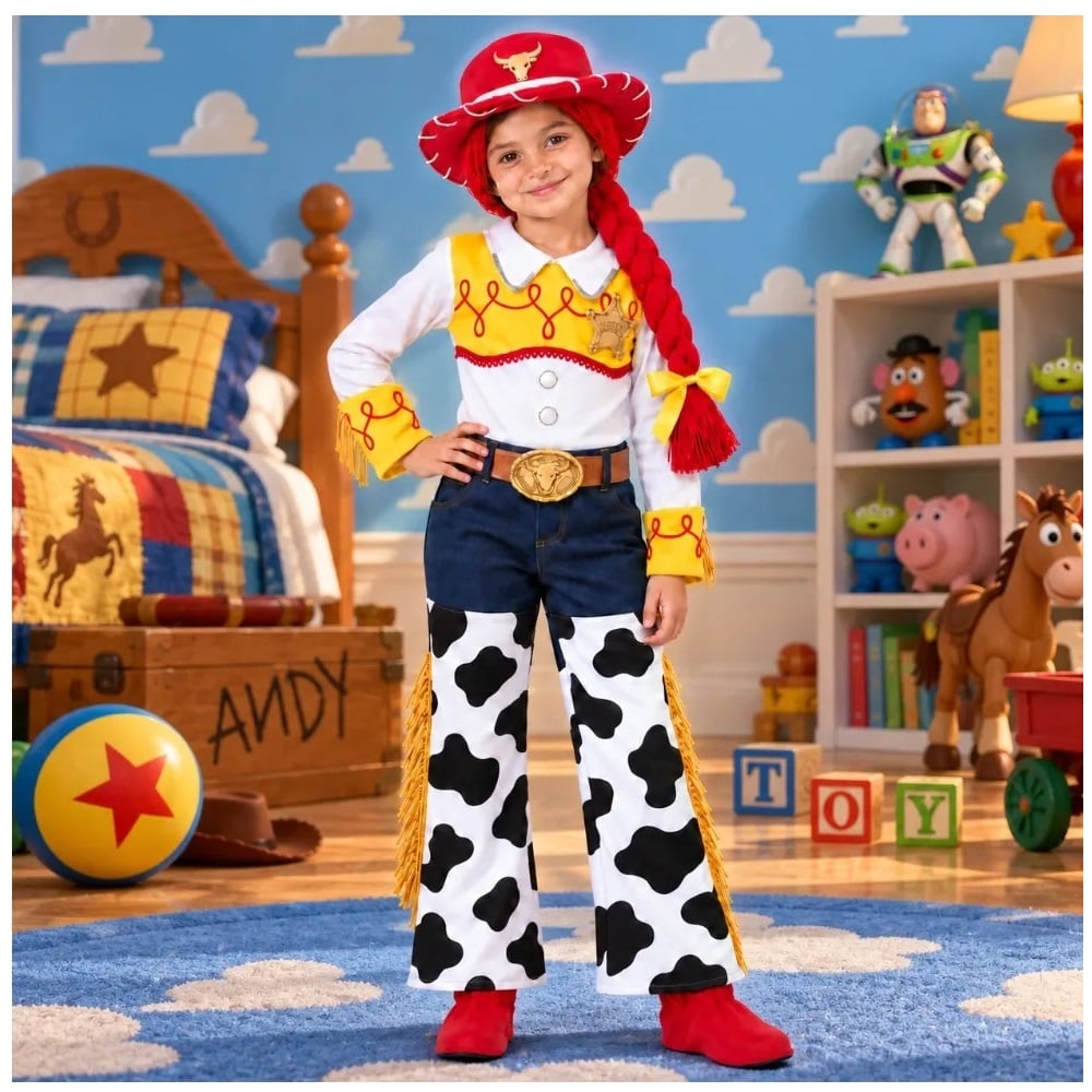 TOY STORY JESSIE DISFRAZ  DELUXE PREMIUM  NIÑA C/ SOMBRERO Y TRENZA TALLA 6 - 2