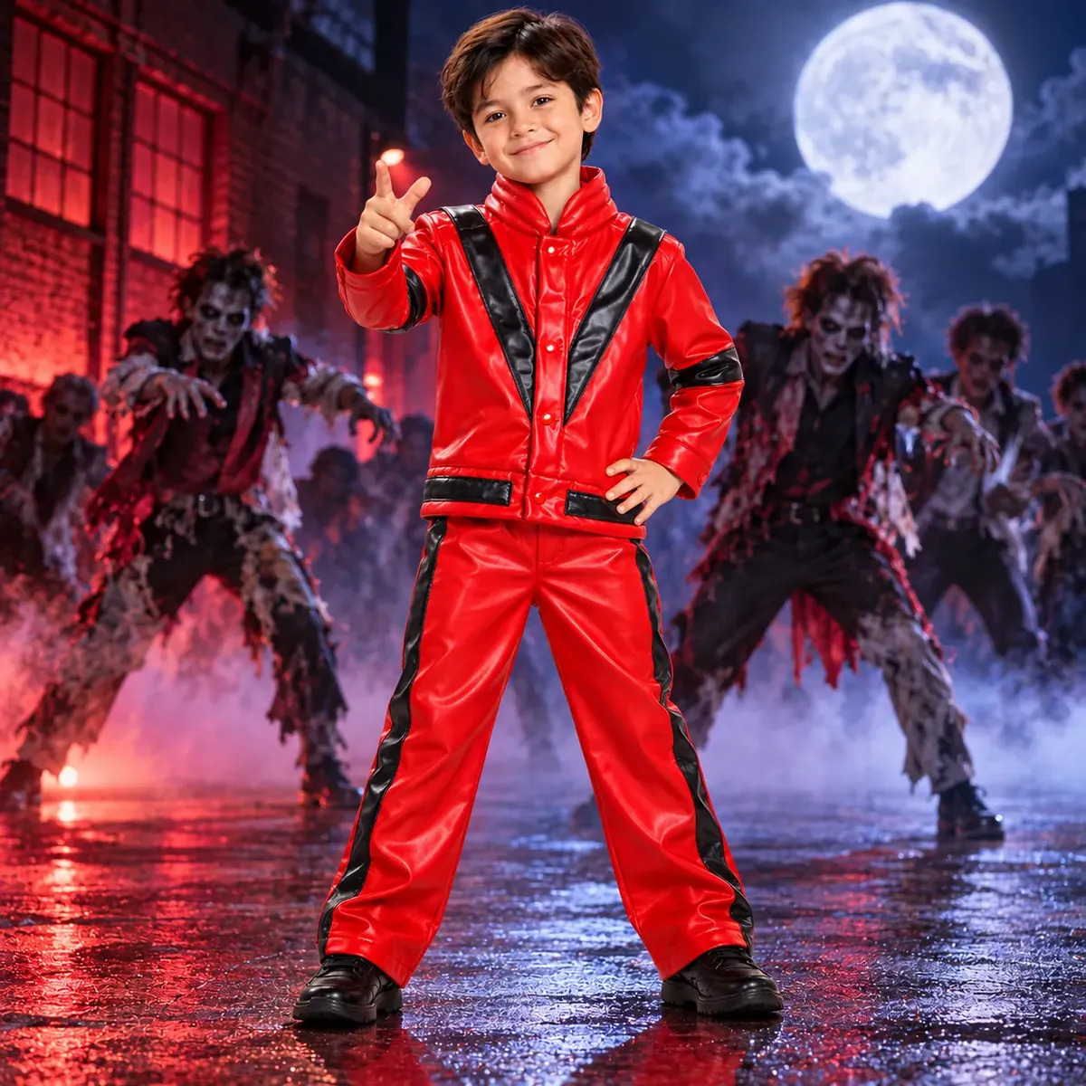 DISFRAZ MICHAEL JACKSON THRILLER TALLA 10X -2PIEZAS DISFRACES - 2