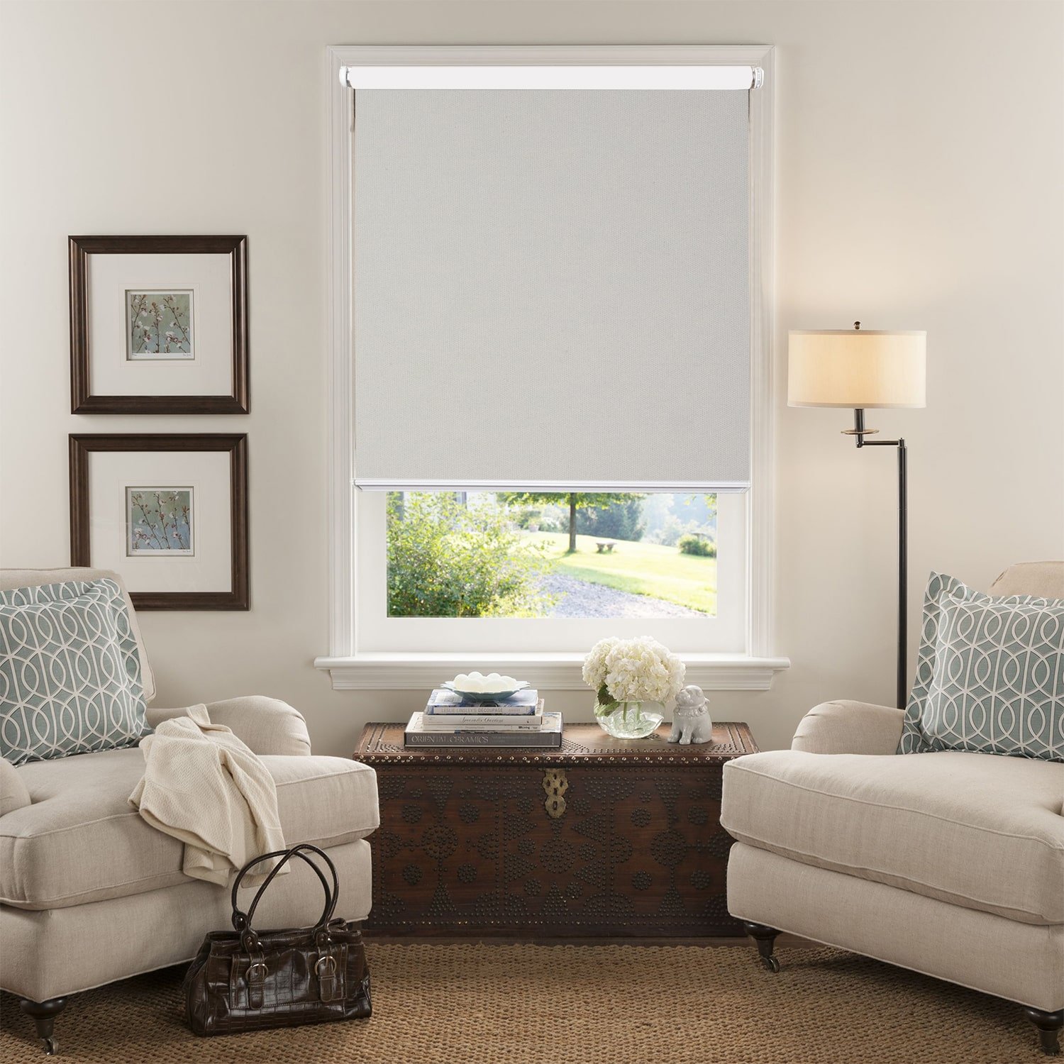 CORTINA ROLLER MOTORIZADA DECOR HOUSE BLACKOUT TEXTIL NATURAL 160CM ANCHO X 170CM ALTO - 2