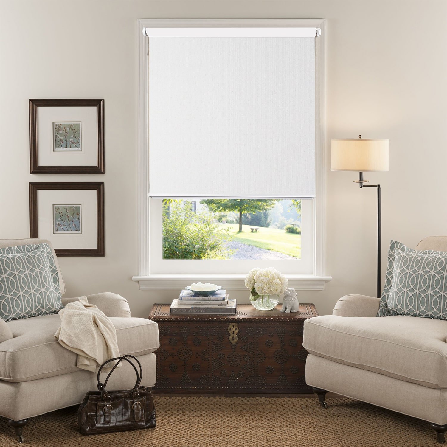 CORTINA ROLLER MOTORIZADA DECOR HOUSE BLACKOUT TEXTIL NATURAL 150CM ANCHO X 150CM ALTO - 2