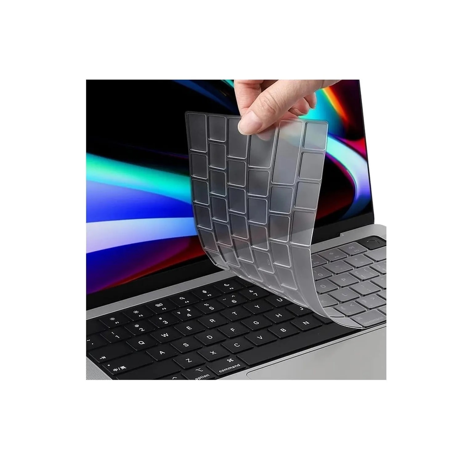 PROTECTOR TRANSPARENTE DE TECLADO INGLES DE MACBOOK PRO 14 (A2442) - 1