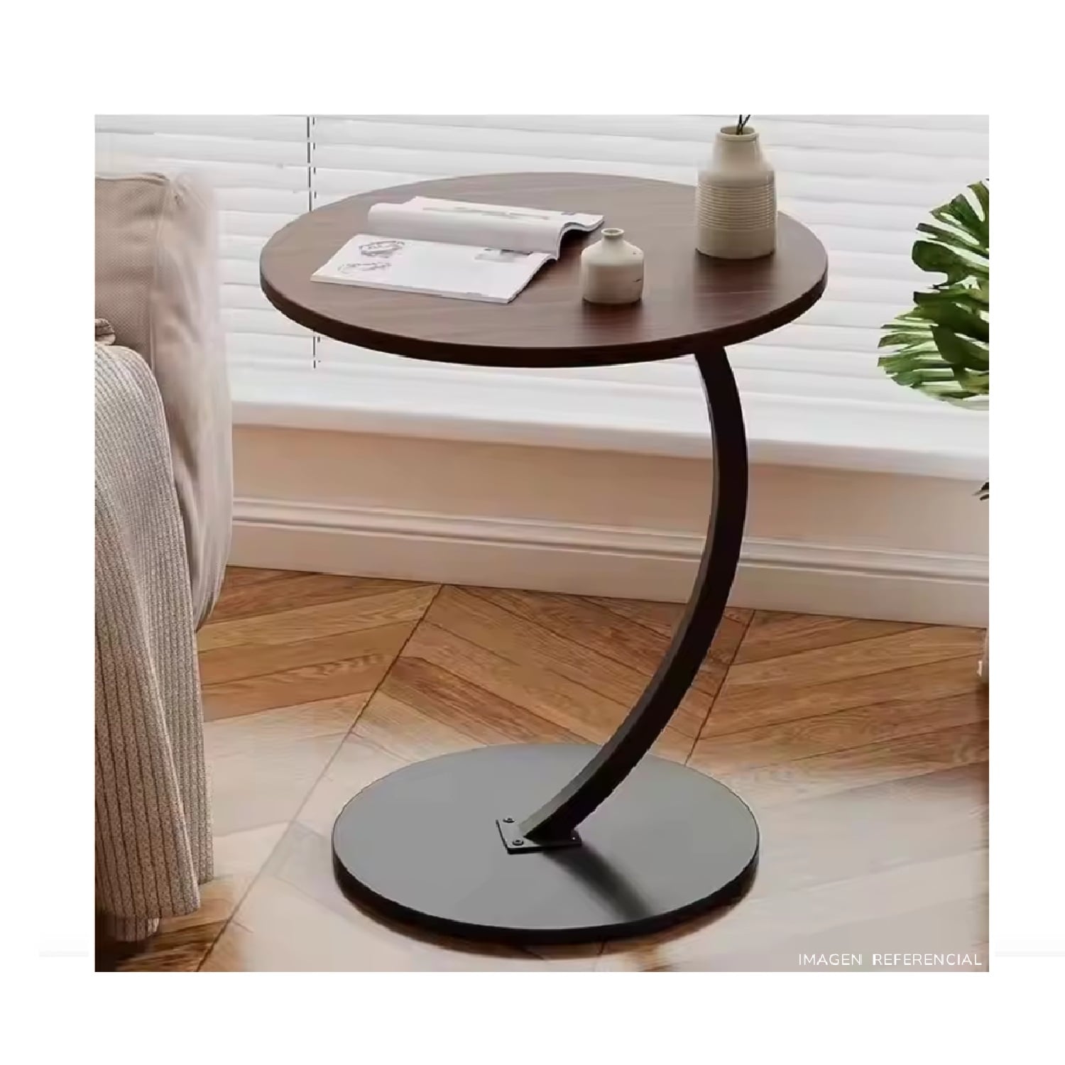 MESA AUXILIAR CIRCULAR MODERNA 1 NIVEL - 1