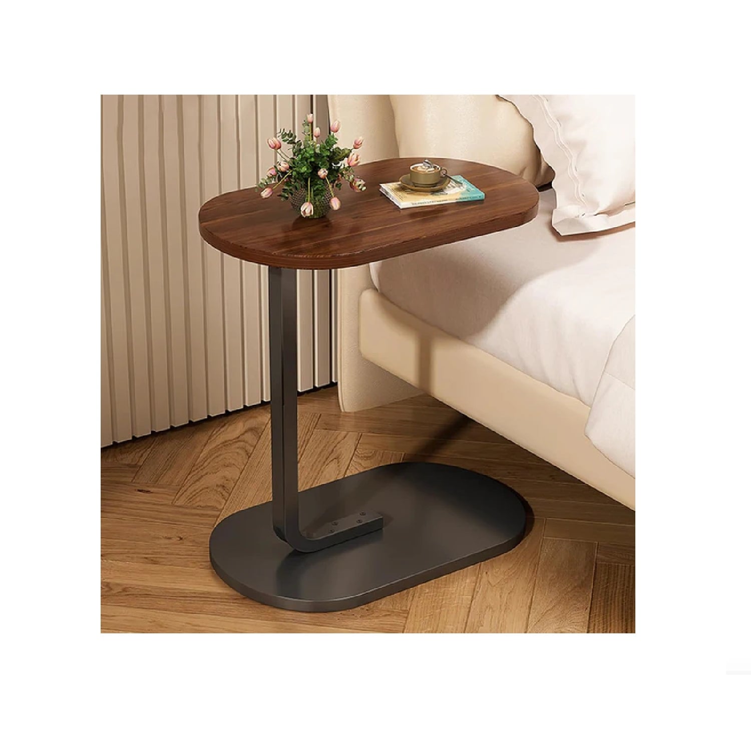 MESA AUXILIAR DE CENTRO OVAL COLOR NEGRO - 1