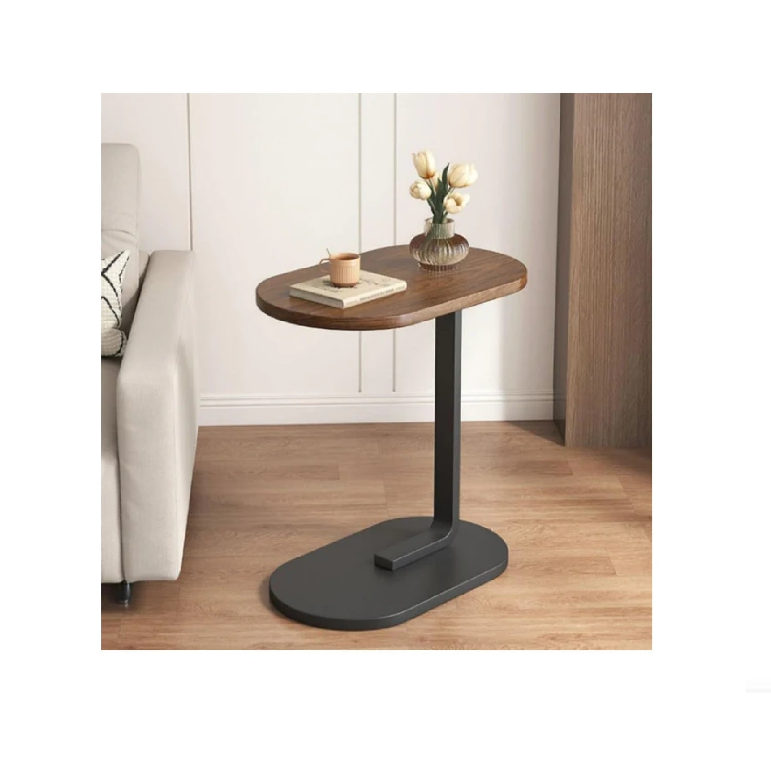 MESA AUXILIAR DE CENTRO OVAL COLOR NEGRO - 2