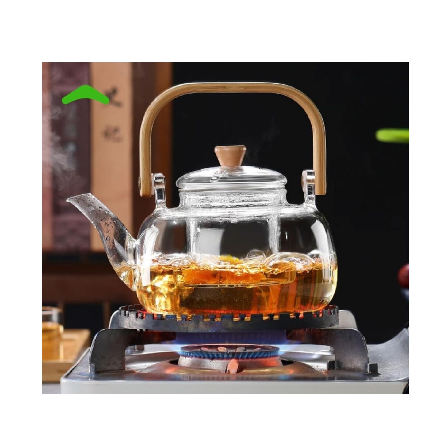 TETERA VIDRIO CON INFUSOR Y ASA DE BAMBÚ 1500 ML - 3
