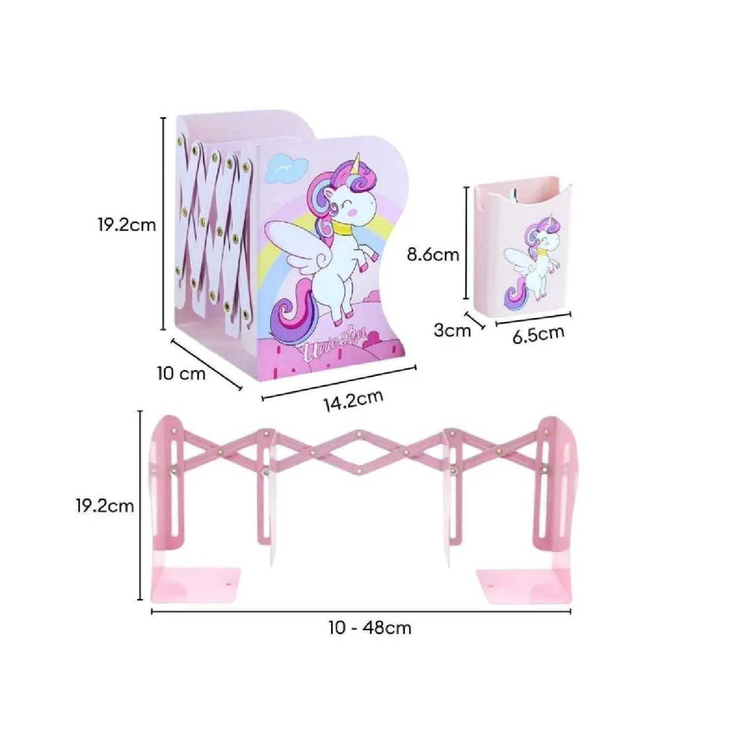 ORGANIZADOR DE LIBRERO PLEGABLE DINO KAWAII PARA NIÑA - 3