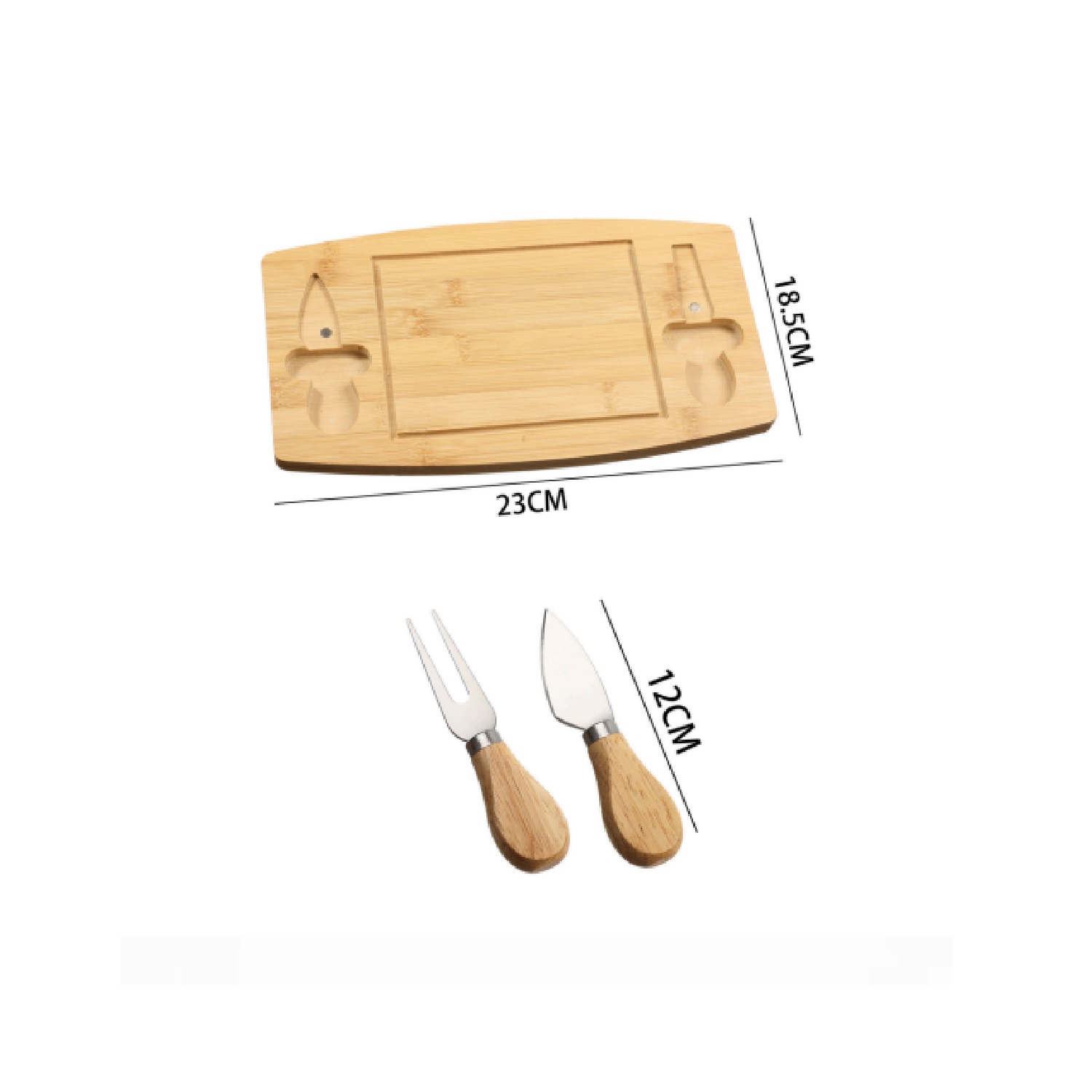 TABLA PARA QUESOS DE BAMBÚ CON CUCHILLO Y TENEDOR V4 - 3