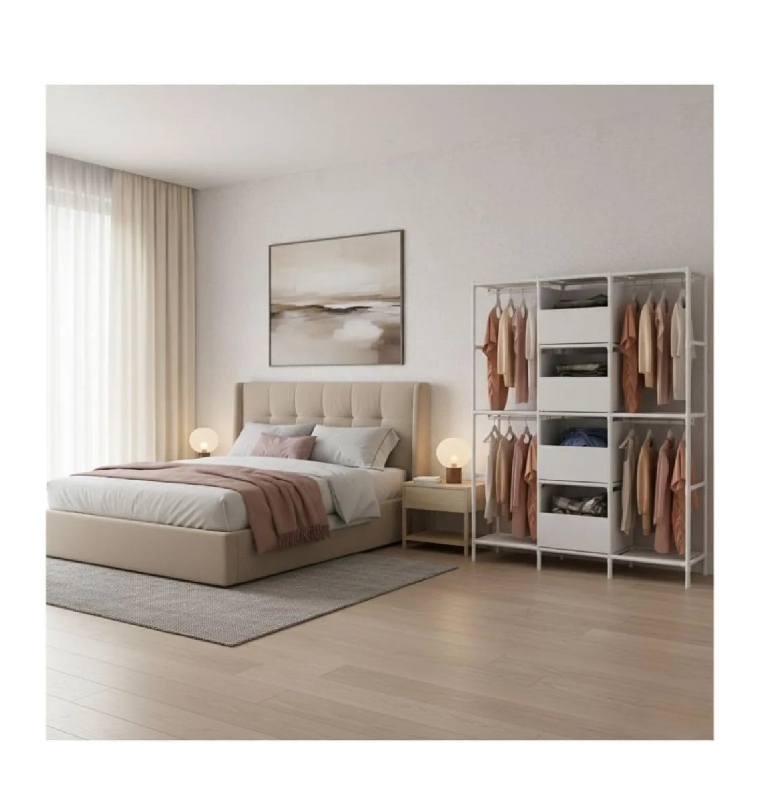 ROPERO COLGADOR MULTIFUNCIONAL ORGANIZADOR DE ROPA 3 CUERPOS BLANCO - 1
